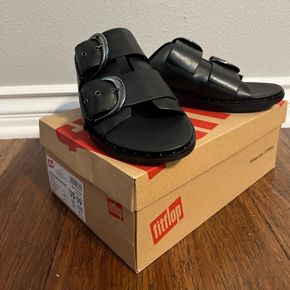 Black embellished adjustable sandals - Picture 2 of 4